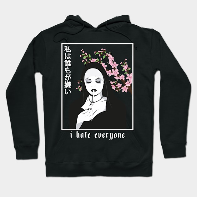 I Hate Everyone Aesthetic Pastel Goth Hoodie by wbdesignz